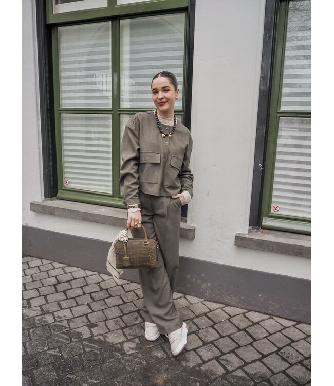 MbyM Cristiana Long Pant - Deep Green Melange