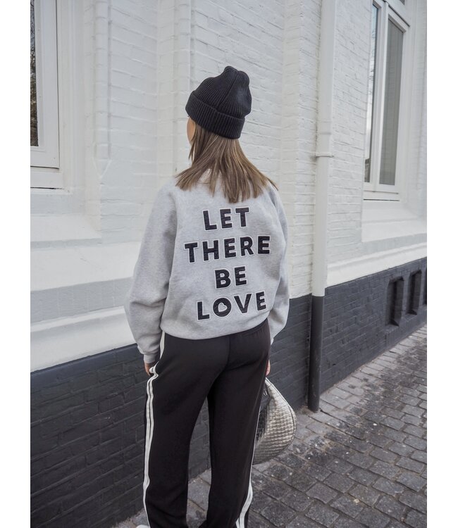 Catwalk Junkie Graphic Sweater - Light Grey Melange/Black