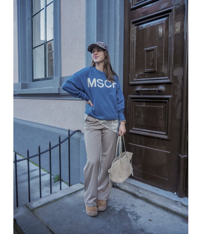 Moss Copenhagen Mela Briena Sweatshirt - Vintage Indigo/Oatmeal