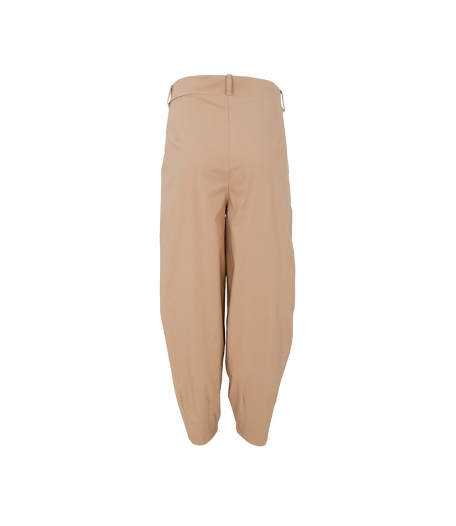 Black Colour Beate Barrel Pant - Latte