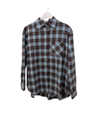 Blouse met Strass - Checked Blue