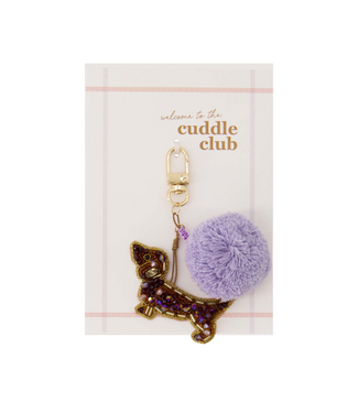 Zusss Ansichtkaart Tashanger Pompon Hond Cuddle Club - Lila Bruin