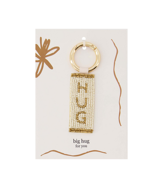 Zusss Ansichtkaart Sleutelhanger Hug - Wit/Oker