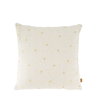 Zusss Kussen Hartjes 45x45cm - Zand/Goud