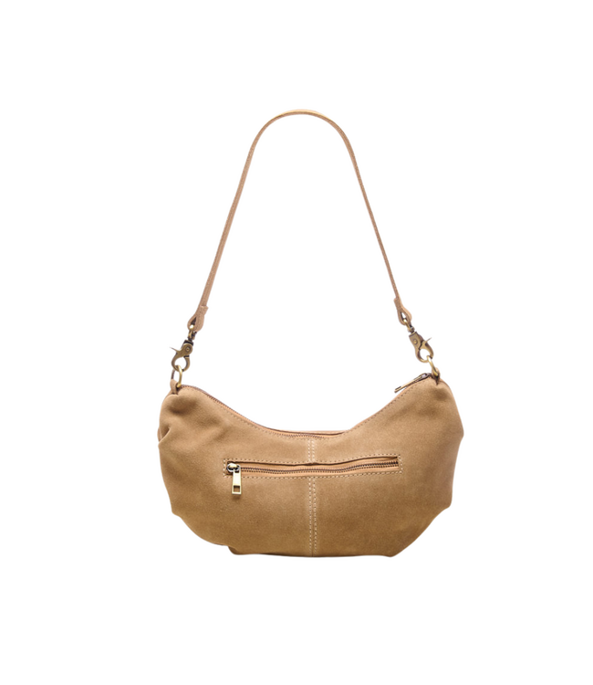 Chabo Suede Bobby Banana Bag - Sand