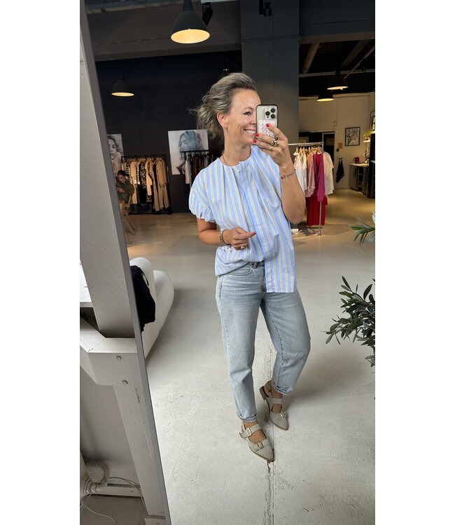 JCSophie Leonie Blouse - Light Blue/Yellow