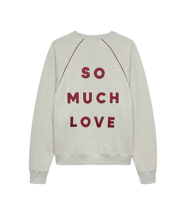 Catwalk Junkie Graphic Sweater with Piping - Light Grey Melange