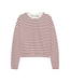 Catwalk Junkie Striped Sweater with Elastic Hems - Rhubarb