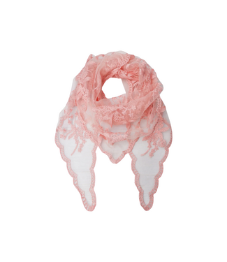 Black Colour Miriana  Triangle Lace Scarf - Rose