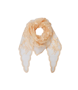 Black Colour Miriana Triangle Lace Scarf - Beige