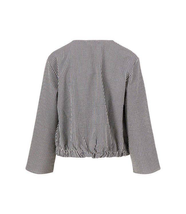 Zusss Gestreepte Blouse van Structuur Stof - Summer navy/Off White