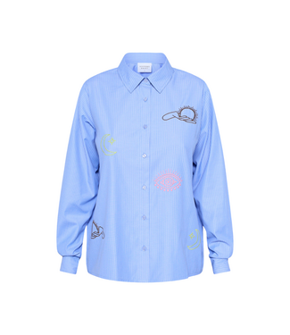 Sisters Point Ibisa Blouse - Blue Stripe/Multi