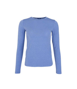 Black Colour Faye Lurex Blouse - Light Blue