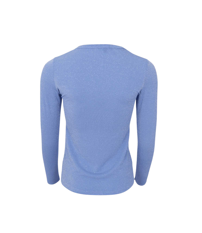 Black Colour Faye Lurex Blouse - Light Blue