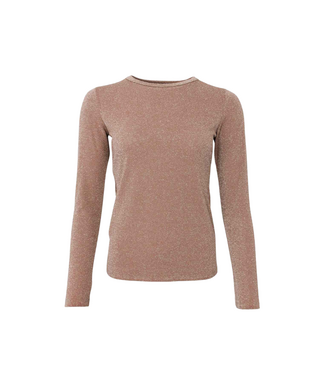 Black Colour Faye Lurex Blouse - Golden Taupe