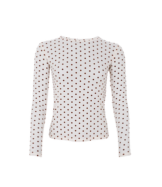 Black Colour Jennie Dotted Mesh Blouse - Cream