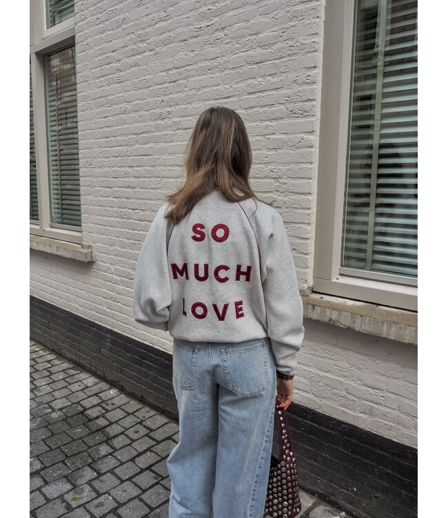 Catwalk Junkie Graphic Sweater with Piping - Light Grey Melange