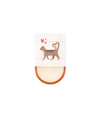 Zusss Geurkaarsje in Wikkel I Meow You - Oranje/Wit/Bruin