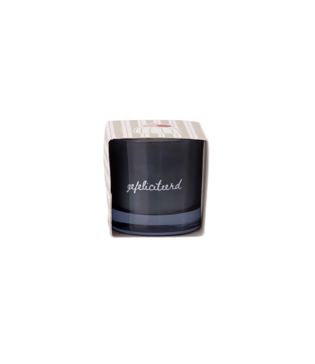 Zusss Geurkaarsje in Wikkel Gefeliciteerd - Lichtblauw/Zand/Roze/Rood