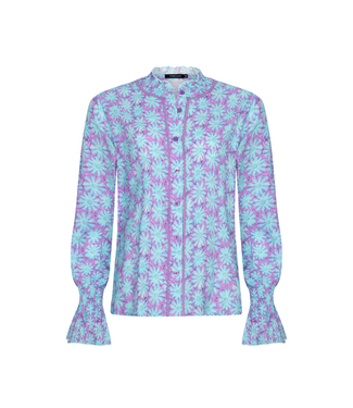 Ydence Blouse Francesca - Turquoise Flower