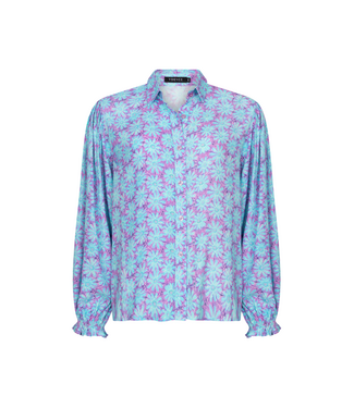 Ydence Blouse Alyssa - Turquoise Flower