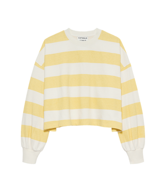 Catwalk Junkie Oversized Striped Long Sleeve - Mellow Yellow