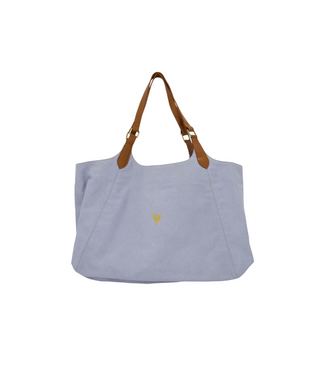 Zusss Love Tote Bag met Leren Details - Sky Blue