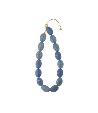 Zusss Ketting van Platte Kralen - Cornflower Blue