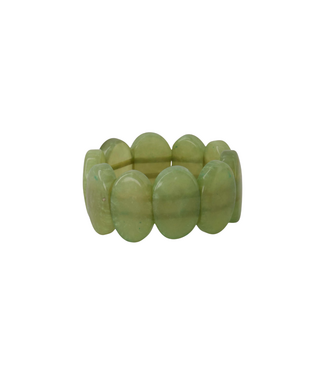 Zusss Armband van Kralen Elastiek - Olive Green