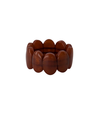 Zusss Armband van Kralen Elastiek - Mid Brown