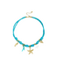 Ketting Rope Starfish - Gold/Blue