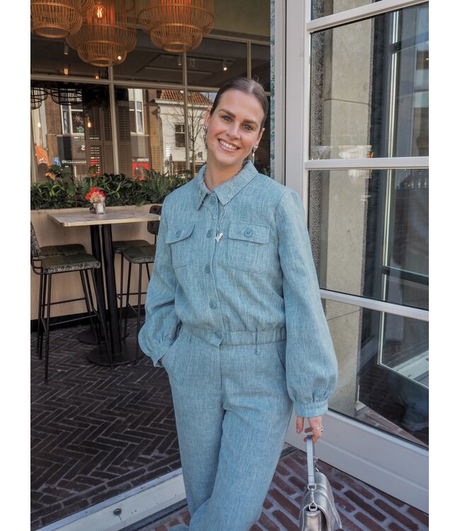 Ydence Jacket Jinte - Turqouise Melange