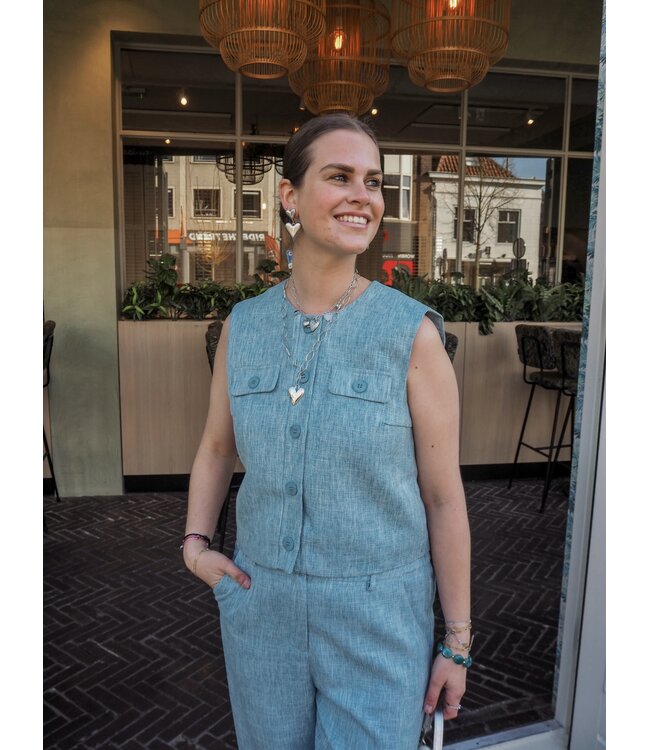 Ydence Gilet Amanda - Turqouise Melange