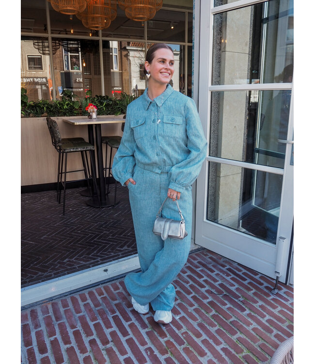 Ydence Pants Leona - Turqouise Melange