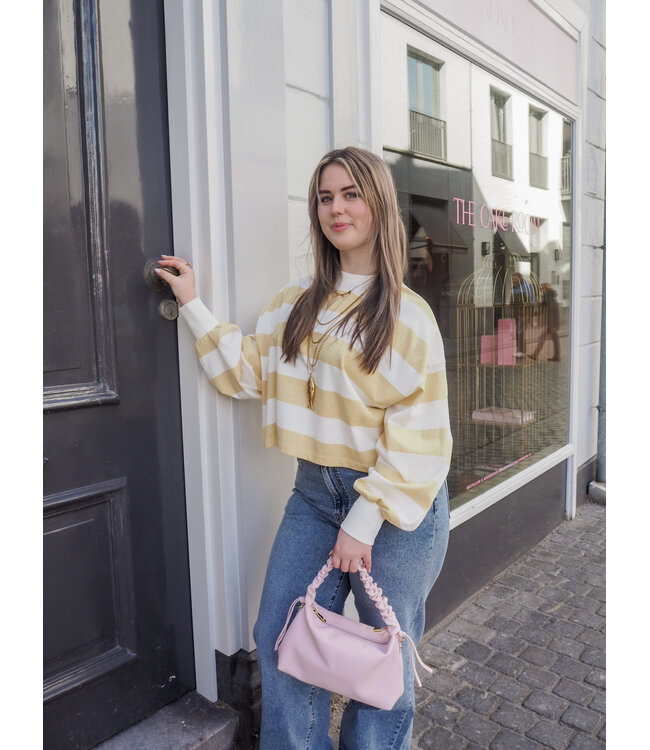 Catwalk Junkie Oversized Striped Long Sleeve - Mellow Yellow