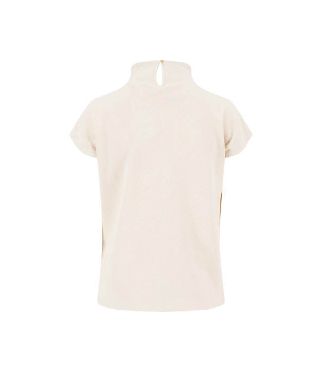 Zusss Top met Aangeknipte Mouw in Structuur Materiaal - Kit