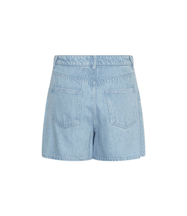 Moss Copenhagen Saphina High Waist Shorts - Light Blue Wash