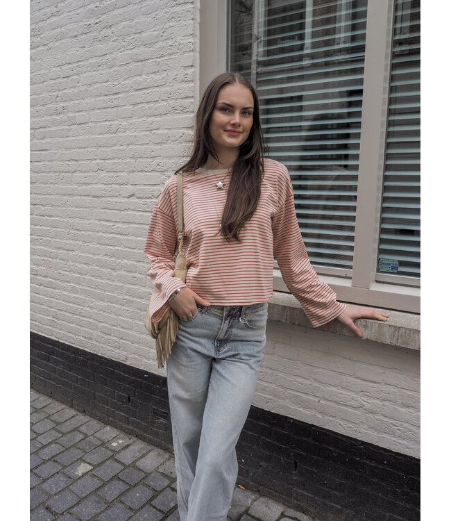 Moss Copenhagen Krestiane Pullover - Oatmeal Faded Rose