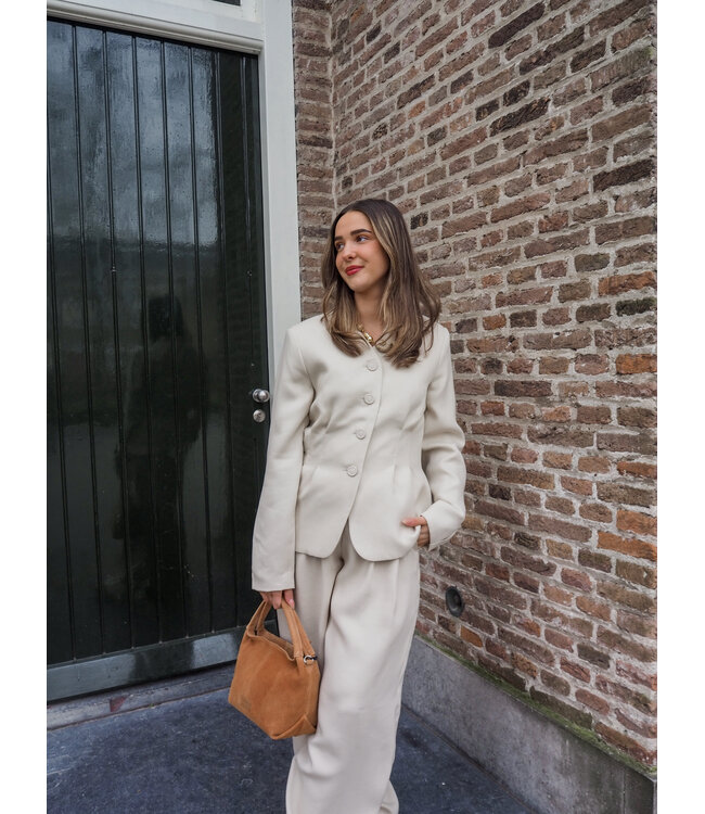 Moss Copenhagen Esteriane Blazer - Oatmeal Melange