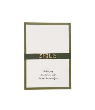 Zusss Ansichtkaart Armbandje Liefste Juf - Green