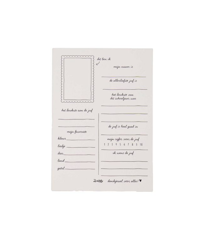 Zusss Ansichtkaart Armbandje Liefste Juf - Green