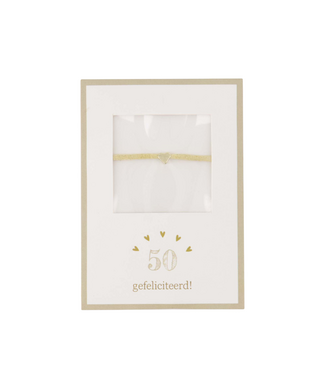 Zusss Armbandje Hartje 50 Gefeliciteerd - White/Gold