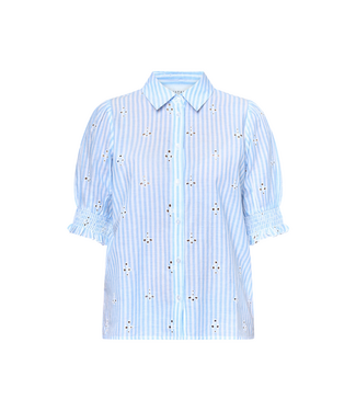 Sisters Point Isola Short Sleeve Blouse - Blue Stripes