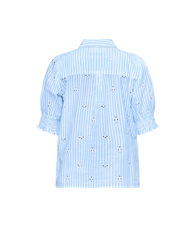 Sisters Point Isola Short Sleeve Blouse - Blue Stripes