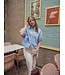 Catwalk Junkie Short Sleeve Strap Detail Blouse - Brunnera Blue