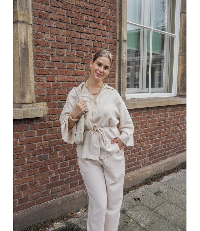 Moss Copenhagen Catheryna 3/4 Shirt - Sand Melange