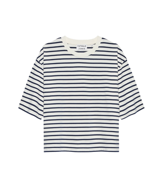 Catwalk Junkie Loose Fit Striped T-Shirt - Navy Blazer