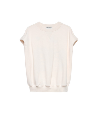 Catwalk Junkie Sleeveless Graphic Sweater - Egret