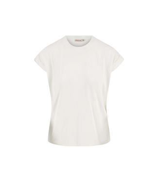 Zusss T-Shirt met Opgerolde Mouw Sun Sea Salt - White