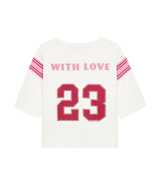Catwalk Junkie Football Graphic T-Shirt - Off White